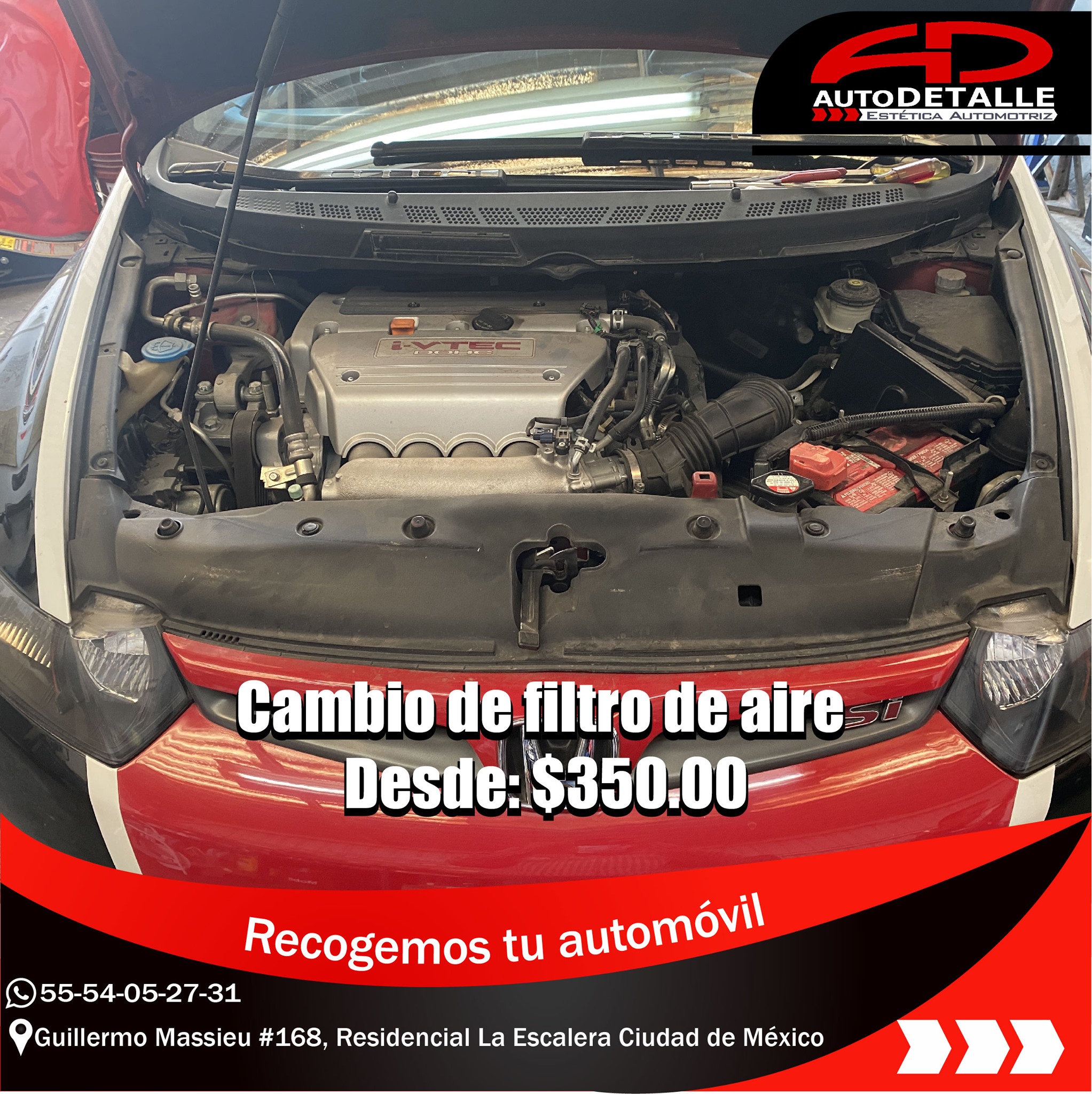 Caso de filtro de aire en Honda